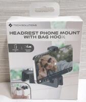 New Headrest Phone Mount w/ Bag Hook