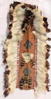 WOW!!! Incredibly Rare Vintage First Nations Indigenous Ceremonial Head Dress With Feathers, Raccoon Tails, Leather, Fox Face, Suede & Beading Details - 62" Long