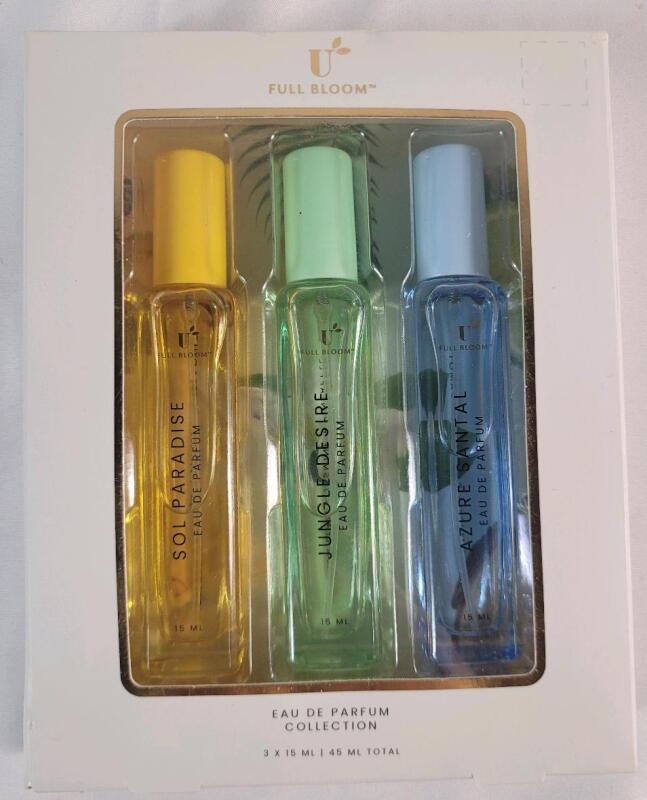 New - Full Bloom Eau De Parfum Collection . 3 &times; 15lm Bottles . Exp. 04/24/2026