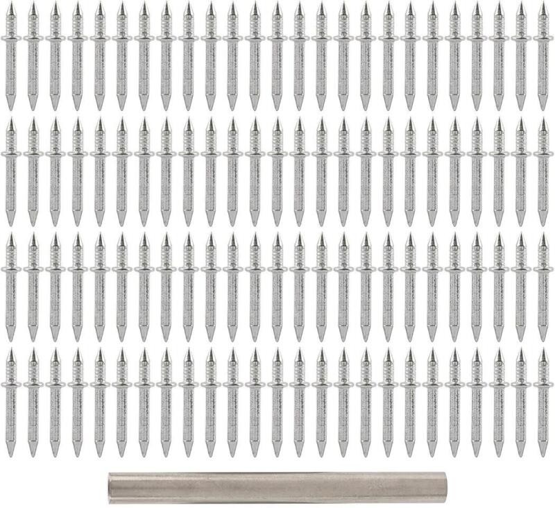 New 100pcs Double-Headed Nails, Skirting Thread Seamless Fixing Traceless with Tool 1" Long Each
