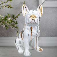 New Tolatr Bulldog Statue French Dog Sculpture Animals Home Decor Resin Figurine Accent for Bedroom Book Shelf Decorations Gifts for Animal Lovers (19.6Inch)