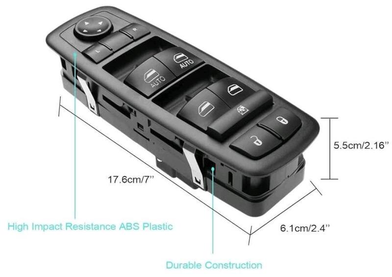 New 68231805AA Master Power Window Switch Replacement for Chrysler 200 300 Dodge Charger Ram 4 Door Front Left Driver Side Replace 68139805AB 68139805AA 56046823A