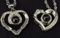 2 New Heart Pendant Necklaces 18" Long