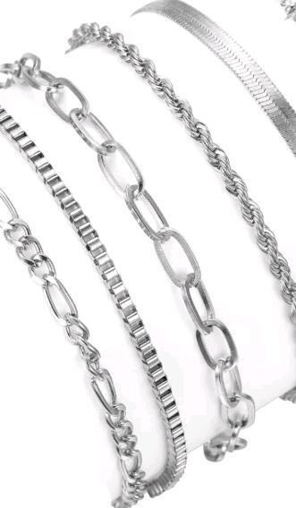 5 New Women's Bracelets 8" Long with Extender