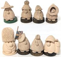 Vinyage Claycrafters Oakville Canada Handmade TROG Figures, Up To 3" Tall, Chip in One Hat, Some Bases Have Separated