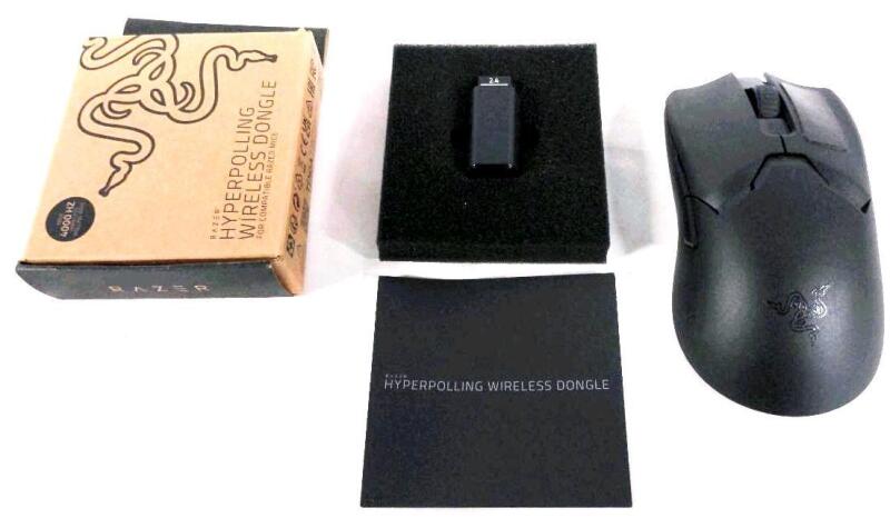 RAZER V2 Pro Gaming Mouse and RAZER Hyperpolling Wireless Dongle, Tested For Power, Black, Retail's over $250