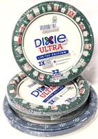 3 New Packs Paper Plates: Dixie + Up&Up : 8.5" - 10" Diameter, 84 Plates Total