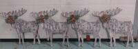 4 For Living Wooden Christmas Hanging Decoration Moose, Grey, 17 7/10-in,[See Desc] Retail's for $99.99