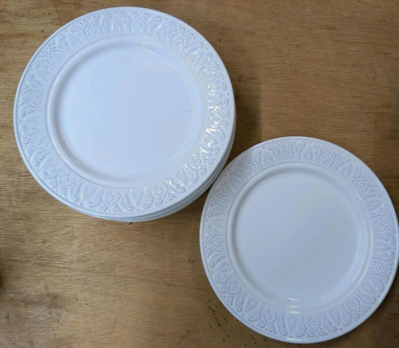7 New Zara Home Dinner plates. 10.75" Across.