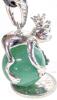 Adorable Muppet-Y Frog Prince Clutching Polished Bauble Pendant on 18" Cord & Presumed Polished Amethyst on 28" Long Chain - 2