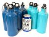 8 New Metal Water Bottles With Carabineer Clips, 8.75" Tall Each - 2