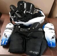 Lot of As New Lacrosse/Hockey Goalie Pants, Shin Pads, Gloves