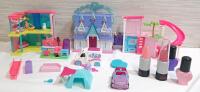 Lot of Assorted Polly Pocket & Barbie Playsets, Figures & Accessories
