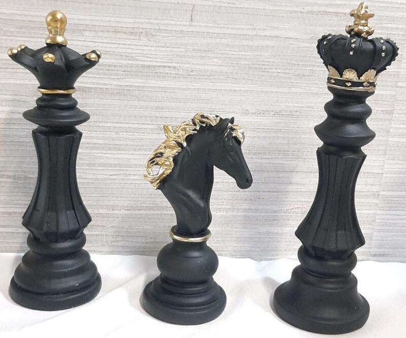 3 New Chess Home Decor Pieces | Tallest Measures 6&frac12;" Tall
