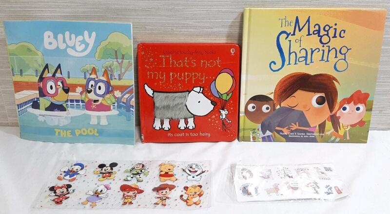 Lot of Children's Books & Sticker Sheets