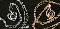 2 New Pendant Necklaces - Stones - 18" Long