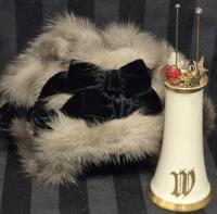 Vintage Hat with Hat Pins and Holder 5" Tall