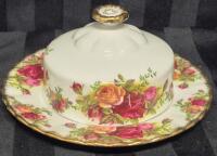 Vintage Royal Albert Old Country Roses Lidded Butter Dish