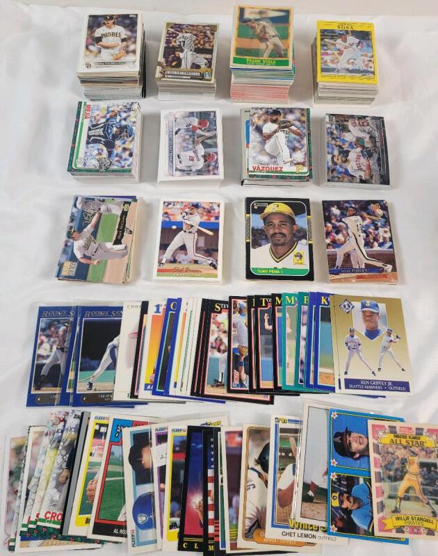 1977 - 2024 MLB Baseball Trading Card Singles . Topps , Fleer , Donruss , Upper Deck . 700+ Trading Cards