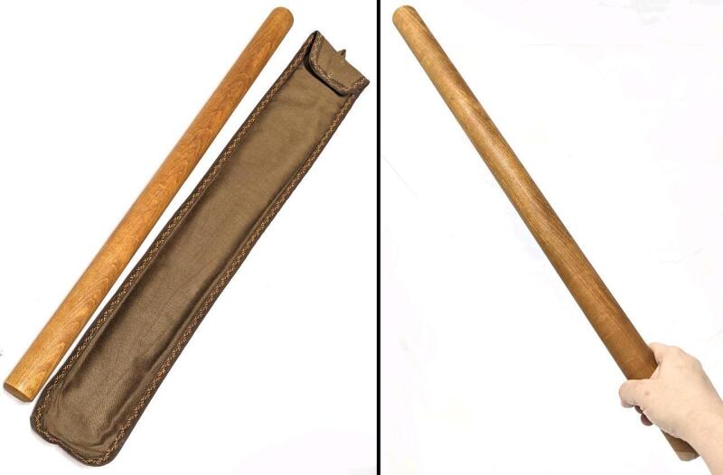 Vintage 26" Long Handmade Rolling Pin With Pouch, Great For Baking & Deterring Burglars!
