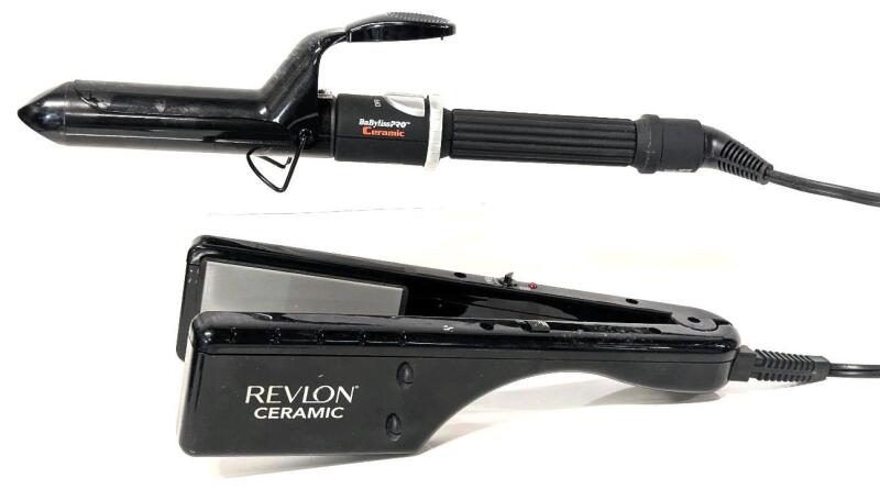 Revlon Ceramic Flat Iron & BaByliss Pro Ceramic Curling Iron, Both Tested For Power