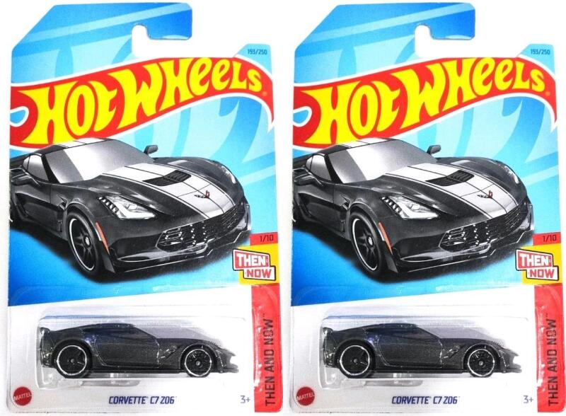 2 New Hot Wheels "Then And Now" Corvette C7 Z06 #1/10