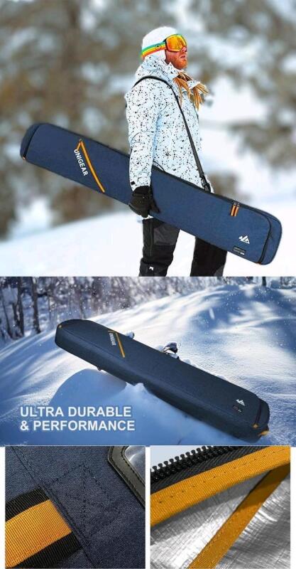 New Unigear Snowboard Ski Bag, Suitable for Air Travel, Reinforced Double Padded Snowboard Bag, 10mm EPE Dense, Water-Resistant and Durable (Navy blue, 165cm)