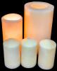5 Pillar Candles: 2&times; Battery Powered & 3&times; Scented Vanilla, 5" - 10.25" Tall, Tested For Power, Requires 2&times; "C" & 3&times; AA Batteries (Not Included)