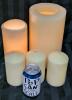 5 Pillar Candles: 2&times; Battery Powered & 3&times; Scented Vanilla, 5" - 10.25" Tall, Tested For Power, Requires 2&times; "C" & 3&times; AA Batteries (Not Included) - 2