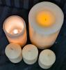 5 Pillar Candles: 2&times; Battery Powered & 3&times; Scented Vanilla, 5" - 10.25" Tall, Tested For Power, Requires 2&times; "C" & 3&times; AA Batteries (Not Included) - 3