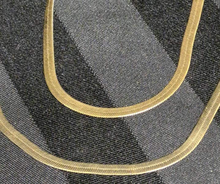 2 Flat Herringbone Chains 18" & 23" Long