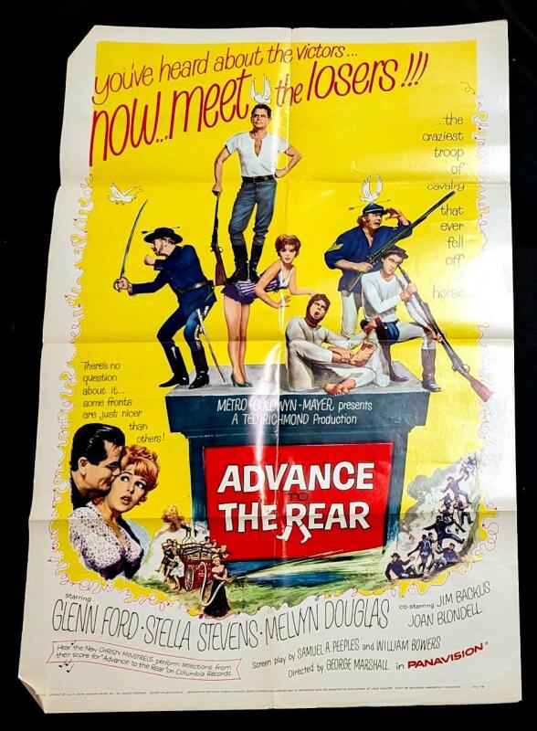 Vintage 1964 Glen Ford ADVANCE TO THE REAR Movie Poster, 26.75" &times; 40.75"