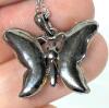 Lovely Glacier Pearle Butterfly Pendant on Dainty 18" Long Stamped 925 Sterling Silver Chain - 4