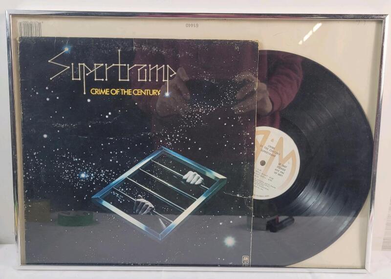 SUPERTRAMP Crime of the Century Framed Album Cover & Album . Measures 19 &frac14;"&times;13 &frac34;"