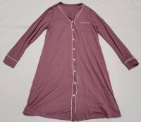 New Women's Sz. Small (4) Purple Long-Sleeve Button Down Nighty