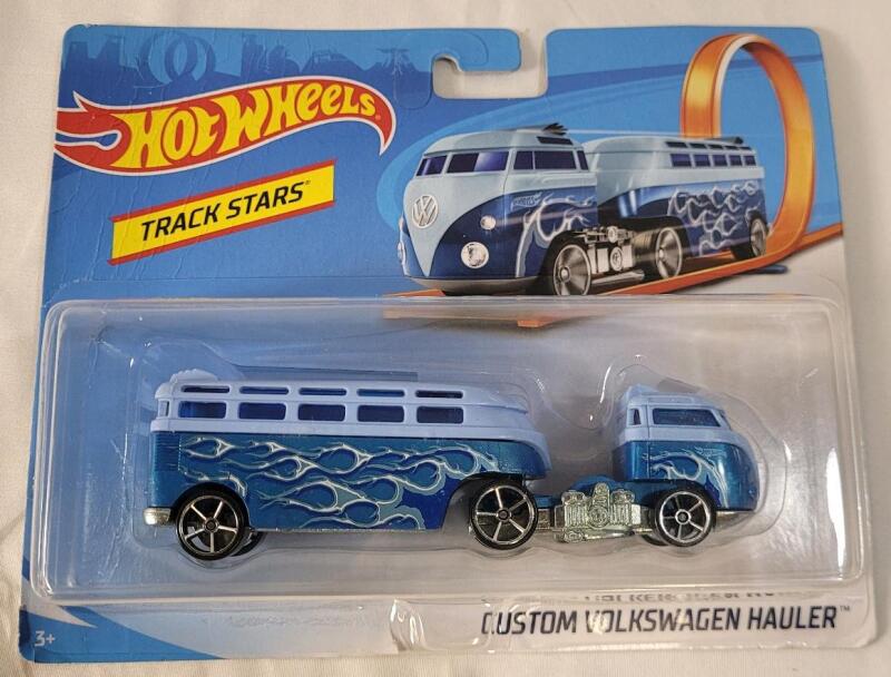 2017 Hot Wheels Track Stars Custom Volkswagen Hauler Diecast Truck & Trailer . Sealed