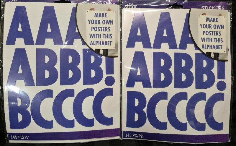 2 New Packs Sticko Alphabet Stickers 145pcs/Pack Make Your Own Posters