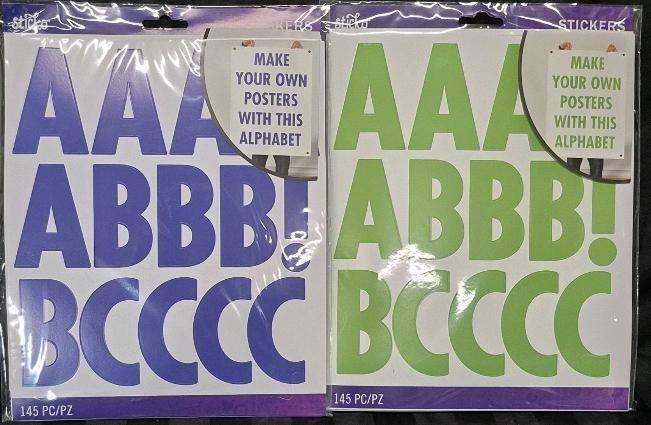 2 New Packs Sticko Alphabet Stickers 145pcs/Pack Make Your Own Posters