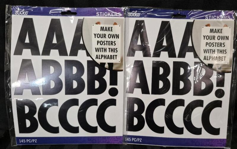 2 New Packs Sticko Alphabet Stickers 145pcs/Pack Make Your Own Posters