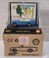 James Bond 007 Sunbeam Alpine 5 from " Dr. No " Movie - 1/64 Diecast Model Car & Original Box . 2008 Shell Gas European Release .