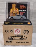 James Bond 007 Aston Martin DB5 from " Goldfinger " Movie - 1/64 Diecast Model Car & Original Box . 2008 Shell Gas European Release .