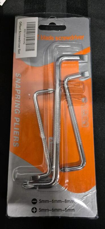 New 3-Piece Z-Blade Offset Screwdriver Set, 5mm - 6mm - 8mm
