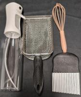 4 New Great Kitchen Products - Mister Bottle, Strainer, Whisk & Chopper