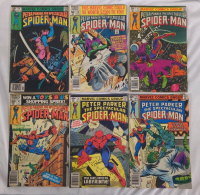 Marvel Comics Peter Parker, The Spectacular Spiderman Issues #54, 51, 47, 46, 34, 35