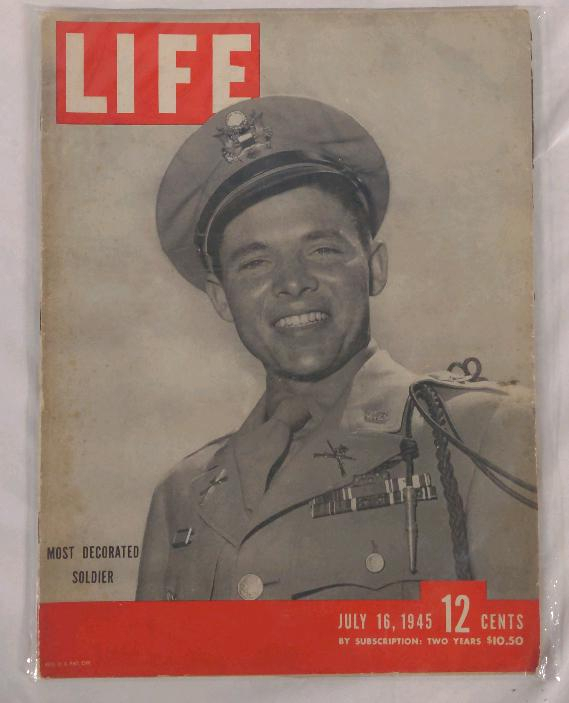 Life Magazine issue July 16, 1945, featuring Audie Murphy, the most decorated American combat soldier of World War II
