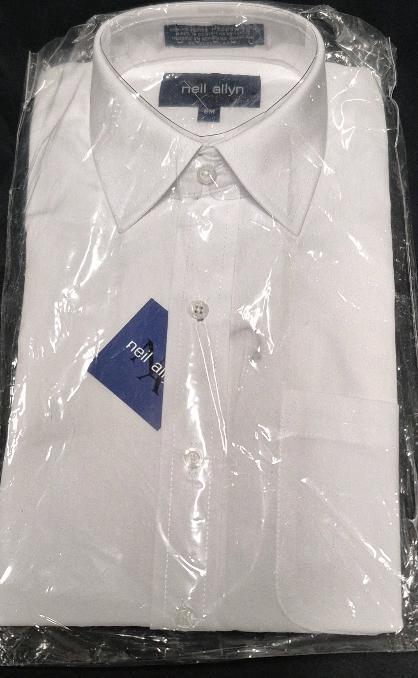 New sz Medium Men's Neil Allyn White Collar Dress Shirt