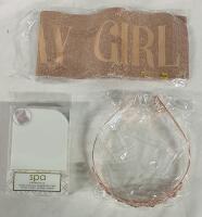 3 New Birthday Girl Essentials, Includes Banner, Tiara, and False Eyelash Organizer Case with Mirror