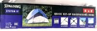 [As-Is] Vintage 1996 SPALDING System IV 3-Person (8' &times; 8', 4'11" High) Quick Set-Up Backpacking Dome Tent, Unverified + Sold As-Is