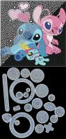 New 22-Piece Spirograph-Style Drawing Tools Up To 3.6" Diameter+ 5.9" &times; 5.9" Stitch & Angel Diamond Painting Art Kit