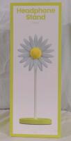New in Box Headphone Stand w/ Flower Design, Lime/White